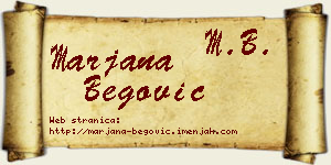 Marjana Begović vizit kartica